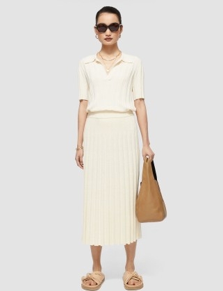 Joseph Textured Rib Skirt in Ivory | women’s chic knitted spring skirts | womens minimalist fashion