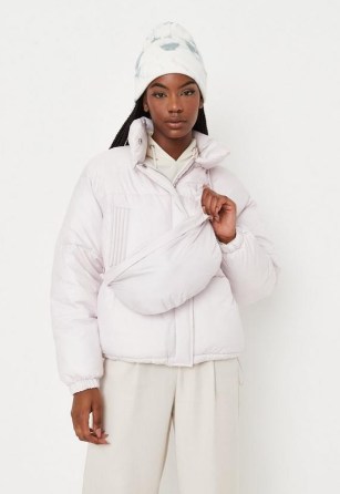 MISSGUIDED tall lilac detachable cross body bag detail puffer jacket