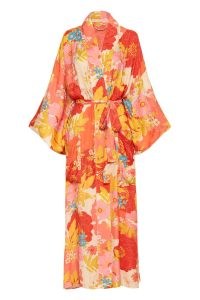 SPELL TYLER MAXI ROBE Chilli – floaty floral kimono style robes – bright bohemian cover up