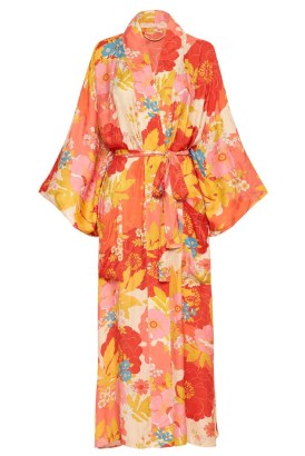 SPELL TYLER MAXI ROBE Chilli – floaty floral kimono style robes – bright bohemian cover up