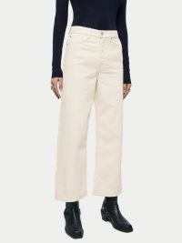 JIGSAW Tyne Cropped Wide Leg Jean in Cream | women’s light coloured denim jeans