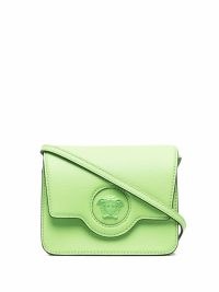 Versace La Medusa green leather crossbody bag