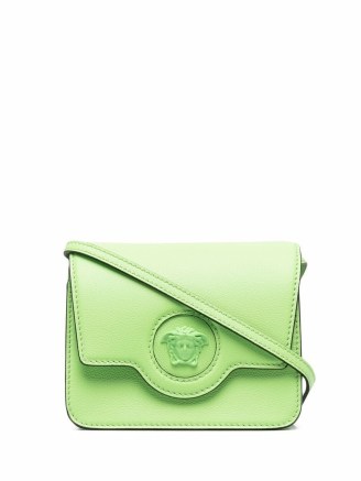 Versace La Medusa green leather crossbody bag