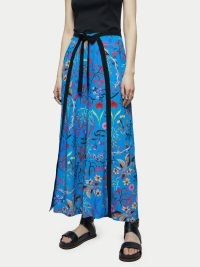 JIGSAW Vivid Floral Wrap Culotte / blue tie waist culottes
