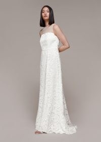 WHISTLES THERESE WEDDING DRESS – ivory sleeveless lace overlay bridal dresses – elegant contemporary bride fashion