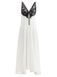 RODARTE Sequinned silk slip dress | luxe white sleeveless fluid fabric occasion dresses | glamorous evening event fashion