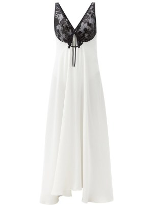 RODARTE Sequinned silk slip dress | luxe white sleeveless fluid fabric occasion dresses | glamorous evening event fashion - flipped