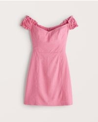 Pink Off-The-Shoulder Corset Mini Dress