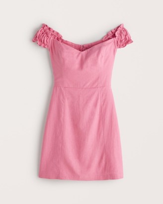 Pink Off-The-Shoulder Corset Mini Dress