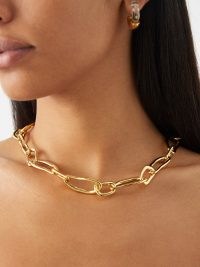 LIZZIE FORTUNATO Collage pearl & gold-plated chain necklace – large link necklaces – luxe statement jewellery