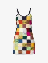 ACNE STUDIOS Kiarra checked wool-blend mini dress – multicoloured knitted slip dresses