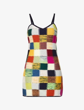 ACNE STUDIOS Kiarra checked wool-blend mini dress – multicoloured knitted slip dresses