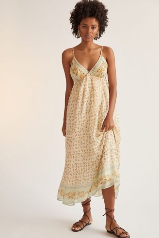 Let Me Be Babydoll Midi Dress Yellow / floral cami strap dresses - flipped