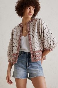 Mabe Mira Printed Jacket / women’s ditsy floral print balloon sleeved cotton jackets