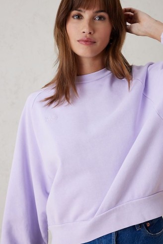 Levi’s Snack Sweatshirt in Lavender ~ women’s relaxed fit crew neck cotton sweatshirts ~ womens sweat tops - flipped