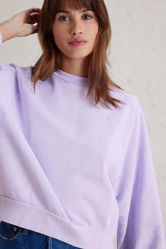 Levi’s Snack Sweatshirt in Lavender ~ women’s relaxed fit crew neck cotton sweatshirts ~ womens sweat tops