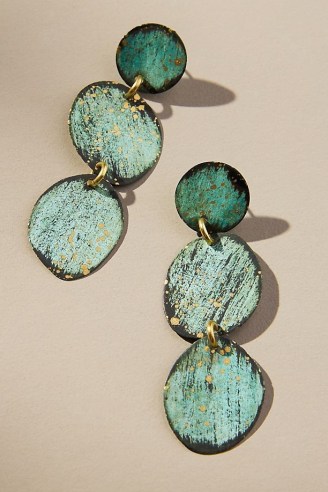 Sibilia Amazonia Pebble Drop Earrings Green ~ three tier statement drops ~ bohemian jewellery ~ boho accessories