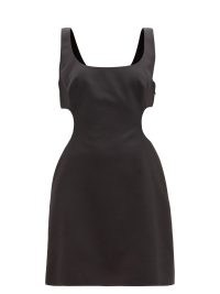 VALENTINO Cutout wool-blend crepe dress – cut out LBD – women’s designer evening fashion – black sleeveless mini dresses