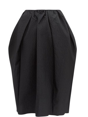 CECILIE BAHNSEN Janet matelassé midi skirt ~ women’s black voluminous tulip shaped occasion skirts - flipped