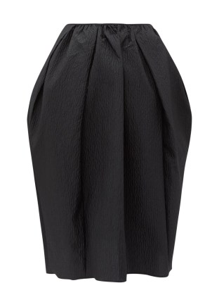 CECILIE BAHNSEN Janet matelassé midi skirt ~ women’s black voluminous tulip shaped occasion skirts