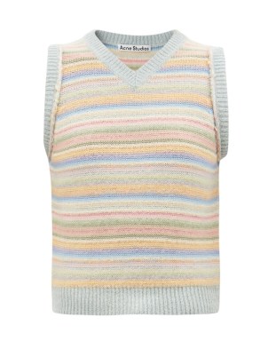 ACNE STUDIOS Kimma striped sweater vest | womens sleeveless knitted sweaters | women’s designer pastel stripe vests | multicoloured tanks