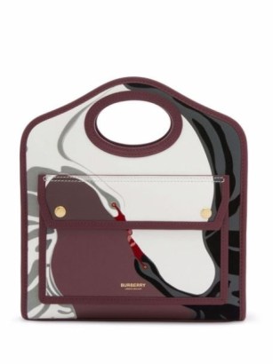 Burberry mini swan-graphic Pocket bag / small cut out top handle bags / bird print handbags