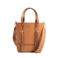 Lanamara COCO SHOPPER TOTE BROWN ~ chic tasseled shopper bags ~ neutral boho look handbags