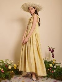 sister jane DREAM BEE BOTANICAL Nectar Jacquard Maxi dress in Mimosa – yellow tiered summer dresses