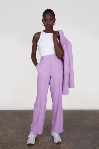 ALIGNE FEMI TAILORED STRAIGHT TROUSER Lilac ~ women’s trousers for spring 2022 - flipped