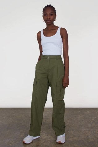ALIGNE FRAZER UTILITY TROUSER Khaki ~ womens green organic cotton side pocket trousers ~ women’s casual utilitarian clothing