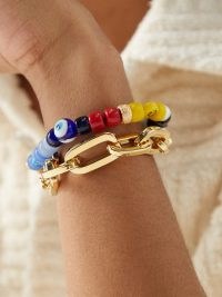 JOOLZ BY MARTHA CALVO Epic Chain 14kt gold-plated lariat bracelet – women’s chunky statement bracelets – women’s contemporary jewellery