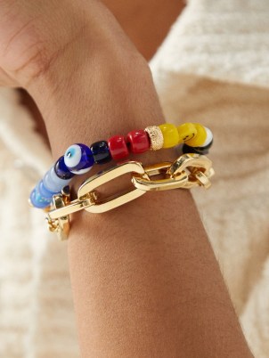 JOOLZ BY MARTHA CALVO Epic Chain 14kt gold-plated lariat bracelet – women’s chunky statement bracelets – women’s contemporary jewellery