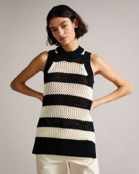 Ted Baker Heide Open Stitched Striped Tank Top | women’s sleeveless sweaters | womens knitted tanks | on-trend knitwear