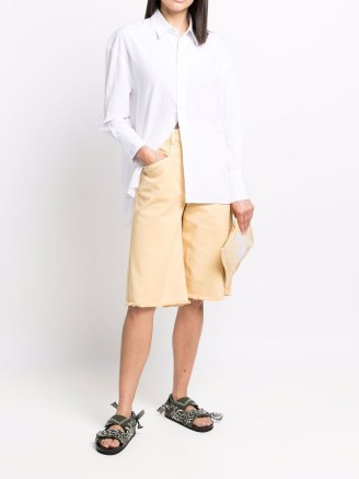 Isabel Marant Natalina knee-length yellow denim shorts - flipped