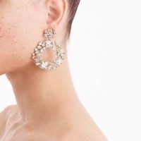 J.CREW Colorful floral hoop earrings / crystal drop hoops / statement fashion jewellery
