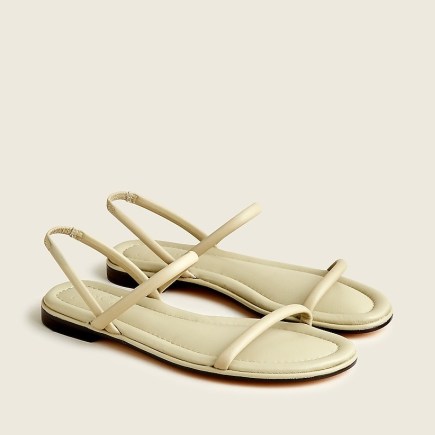 J.CREW Menorca padded slingback sandals in Faded Pistachio | light green leather flats