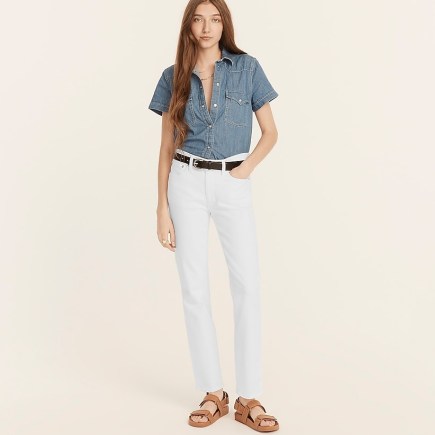 J.CREW 9″ vintage slim-straight jean in white | women’s casual summer denim jeans