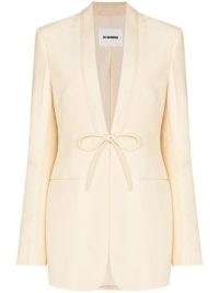 Jil Sander tie-front single-breasted blazer – women’s chic beige jackets