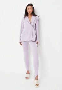 MISSGUIDED lilac co ord d ring belted blazer ~ women’s on-trend blazers