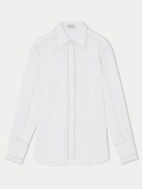 JIGSAW Linen Stitch Detail Shirt / women’s white summer shirts