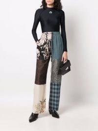 Marine Serre mix-print silk trousers / women’s clothes with mixed prints
