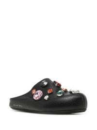 Marni gem-embellished leather mules – women’s jewelled slip on mule shoes