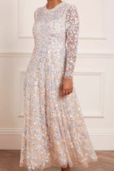 needle & thread MARY ROSE ANKLE GOWN / shimmering sequinned tulle occasion gowns / glittering blue and white sequin embellished dresses
