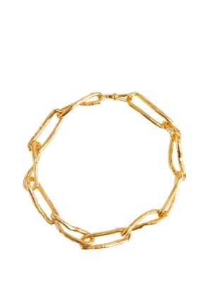 ALIGHIERI The Waste Land 24kt gold-plated choker necklace – women’s chunky chain necklaces – contemporary statement chokers - flipped