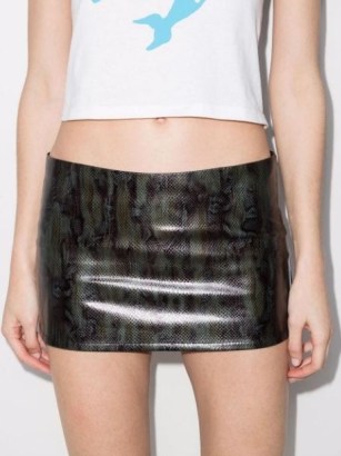 Miaou Fig python-print mini skirt black / green – | women’s short snake print skirts