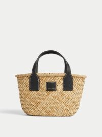 JIGSAW Mini Chiltern Straw Bag / small woven summer tote bags