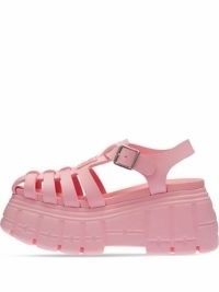 Miu Miu Eva platform sandals / chunky pink caged platforms