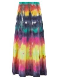 GABRIELA HEARST Ella tie-dyed cashmere-blend midi skirt | multicoloured knitted skirts | sweeping hemline | women’s knitwear fashion