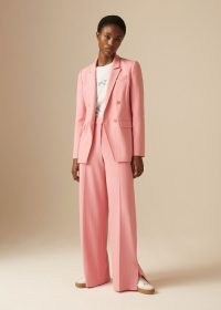 ME AND EM Pinstripe Tailoring Trouser Suit Pink / Orange – women’s striped spring suits – women’s tailored trousers and blazers