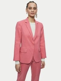 JIGSAW Portofino Linen Blazer in Pink ~ women’s spring and summer blazers
